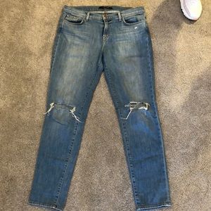 JBrand Oversized Medium Washed Ripped Jeans